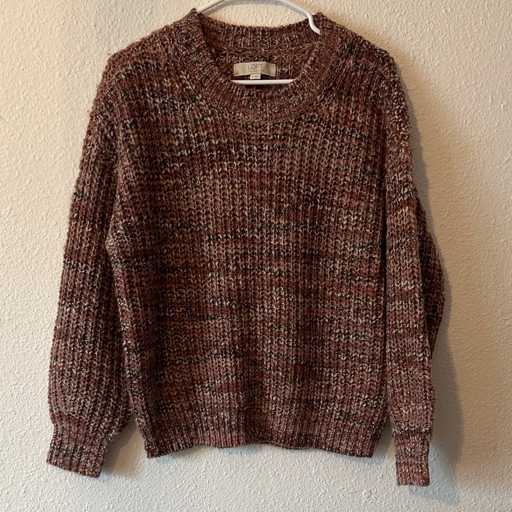 LOFT Marled Pink Italian Yarn Sweater